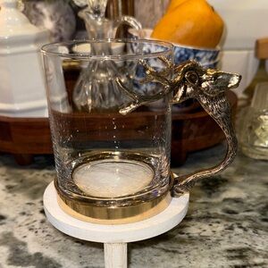 Glass Mug with Stag Handle